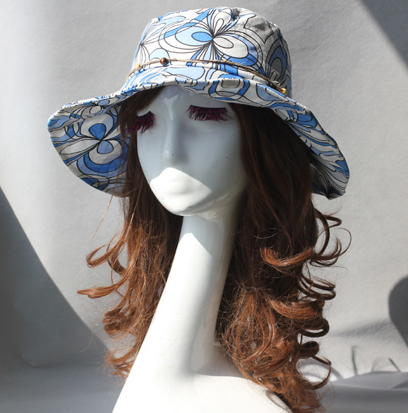 帽子全棉花布遮阳女帽子夏季太阳帽可折叠女士