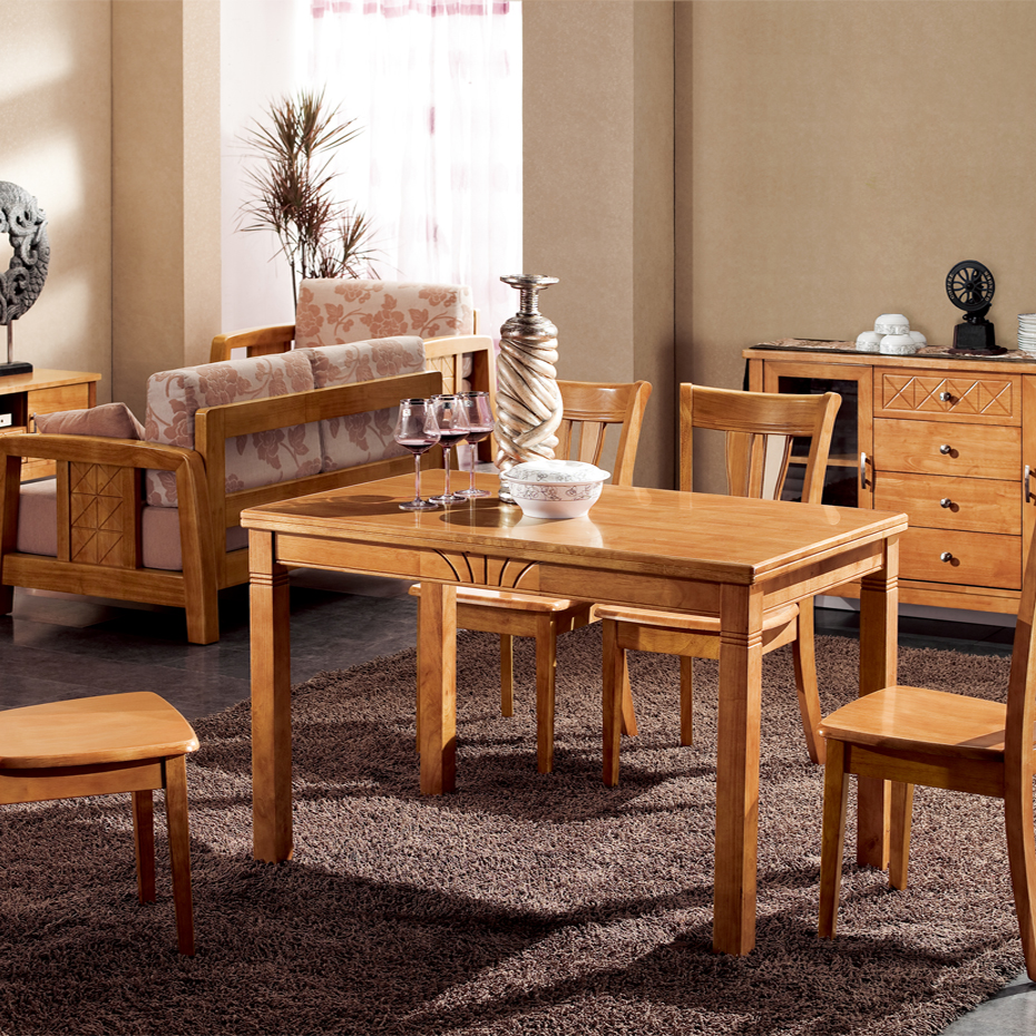 奇新家具广东全实木餐桌椅组合 家具实木 欧式简约餐台 饭台 846|一淘网优惠购|购就省钱