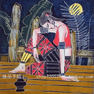 苗族特色蜡染云南少数民族风情纯手工重彩蜡染