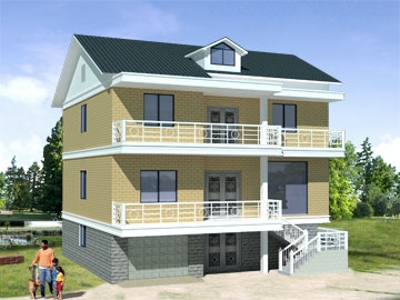 新农村12X12三层别墅建筑设计图