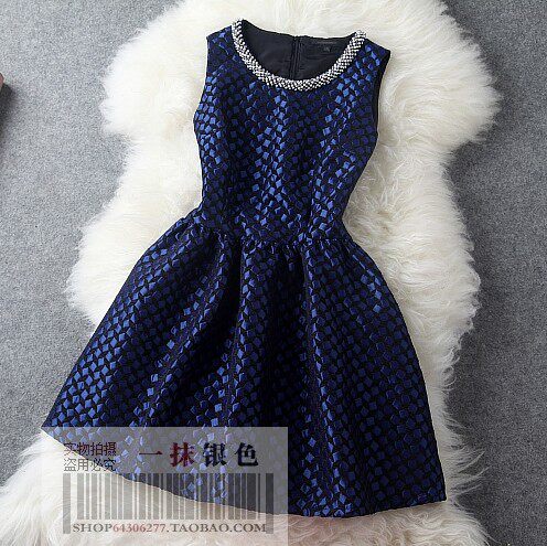 2014新款<em>秋装连衣裙</em>显瘦<em>马夹</em>裙小礼服裙韵味