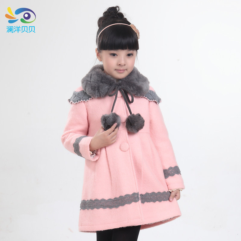 中大童<em>女装</em>风衣冬季韩版<em>儿童外套</em>初中生<em>呢子</em>女