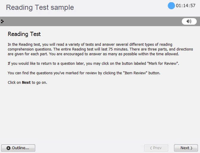 TOEIC Reading test online 托业机考听力在线模
