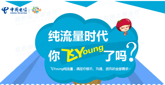 电信卡飞Young纯流量套餐月租19元送300M流