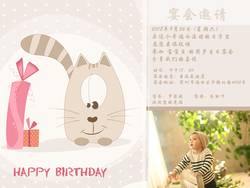 生日请柬|照片电子请柬|电子请帖|生日邀请函|J