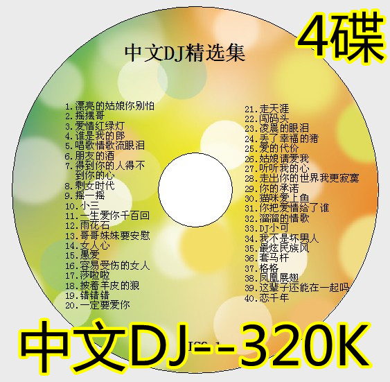 中文DJ劲爆DJ舞曲 4碟MP3 320K高品质音乐歌