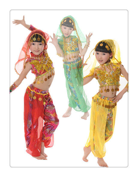 六一儿童印度<em>天竺少女</em>肚皮舞蹈演出<em>服装</em>幼儿新