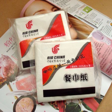 客舱餐巾纸 中国国际航空公司 航班专用纸巾 国