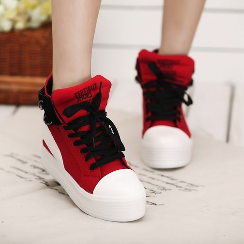 内增高厚底休闲运动单鞋帆布<em>女鞋子潮</em>2014新