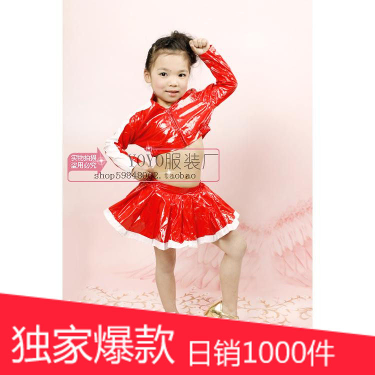 女童亮皮跳街舞时尚<em>动感女孩 儿童舞蹈</em>演出服