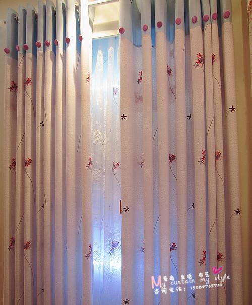 幸福密码-温馨粉蓝色 客厅卧室女孩房布艺纱配