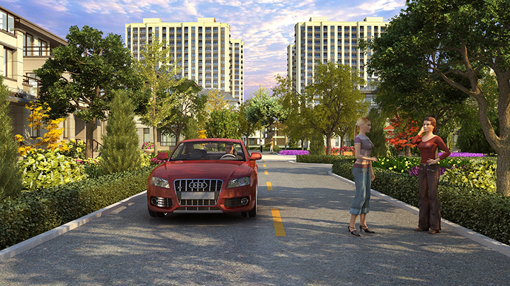 3dsmax室外建筑动画 3d全模型渲染场景模型源