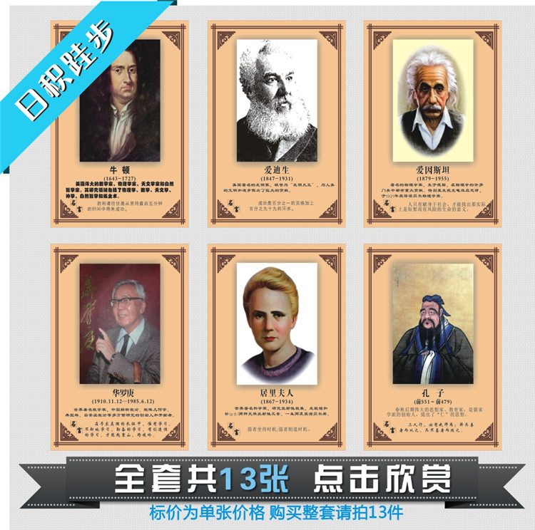 科学家物理学家化学家生物学简介海报 学校布
