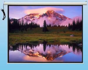 明科投影机幕布,100寸电动白塑玻珠,电动升降