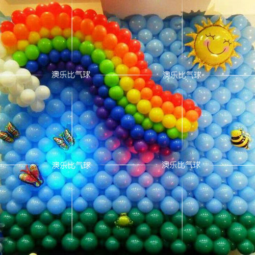 北京直送 满铺气球墙背景墙面布置蓝天白云彩