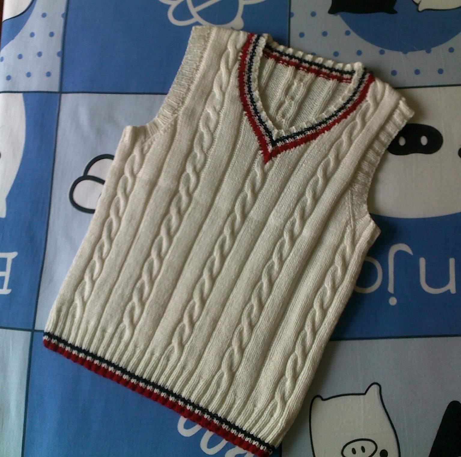 手工<em>编织</em>儿童毛线<em>背心</em>/V领针织<em>马夹</em>/婴儿鸡心