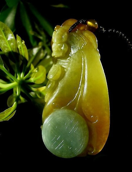 天宇阁㊣ 天意 翡翠老玉巧色收藏级精品 A货挂