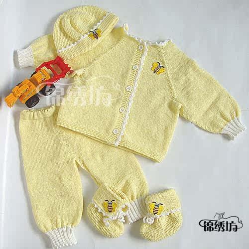 纯手工<em>编织婴儿毛衣</em>可爱熊BABY<em>初生</em>宝宝毛衣