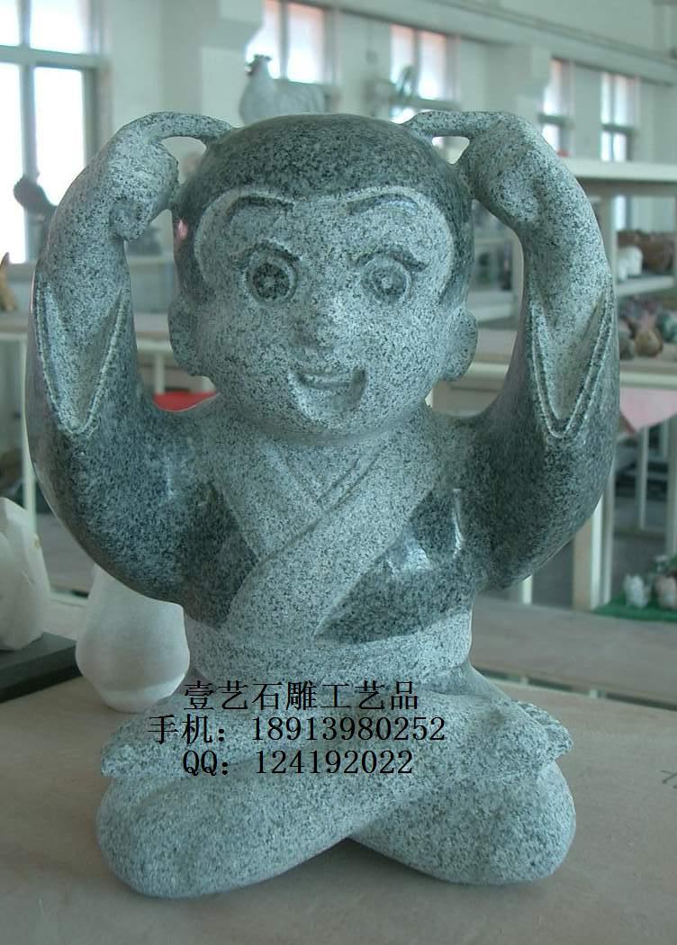 花岗岩石雕 日本动画 一休小和尚 出口作品 石材