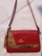 喜来登牛皮红色单肩斜跨两用时尚女包