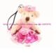 满百包邮韩版粉花裙泰迪熊手机链9.9