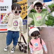 2021女童装冬装卡通不倒绒韩版儿童长袖T恤 女宝宝小孩打底衫