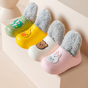 儿童拖鞋包跟秋冬防水男童室内防滑女孩易清洗幼儿园宝宝棉拖鞋3