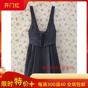 品牌清货 黑色修身吊带连衣裙背带连衣裙气质裙夏季11A13