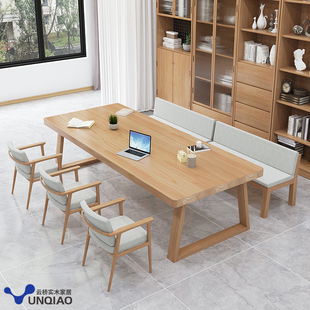 客厅纯实木大长书桌简约家用双人学习桌办公桌书法桌工作台电脑桌