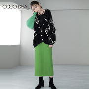 cocodeal22冬季日系羊毛，混纺高腰直筒，半身裙长裙女72727389