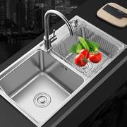 水槽 厨房洗菜盆 SUS304不锈钢水池 碗盆 钢盆 双水盆 加厚拉丝槽