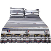 防滑床裙单件双层花边床罩三件套纯水洗棉，保护套韩式公主床单床笠