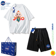 nasa联名宝贝jojo男童女童，夏季套装痞帅小孩子宝宝两件套衣服