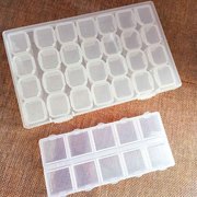 透明饰品独立开盖收纳盒10格和28格塑料长方形DIY分装散装首饰盒