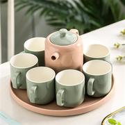 定制套杯北欧复古创意轻奢水杯茶具套装家用套杯欧式陶瓷水具茶杯