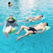 游泳圈大人儿童水上充气漂浮网床女生，浮圈浮椅加厚可折叠浮排浮床