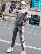 安踏春秋季运动服套装，女2024年时尚，休闲网红卫衣中学生跑步两