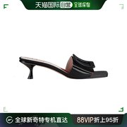 香港直邮Roger Vivier罗杰 维维亚女士坡跟凉鞋黑色方头皮革时尚