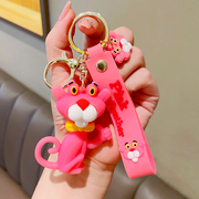 创意可爱粉红豹钥匙扣，顽皮豹少女心书包，挂件挂饰钥匙圈链