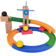 儿童益智拆装螺母组合滚珠木制过山车轨道积木玩具