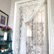 白色韩式蕾丝窗纱成品美式田园窗帘纱帘，客厅阳台卧室门帘穿杆帘