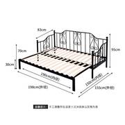定制欧式铁艺沙发床折叠两用经济型可推拉床铁床，简约单人沙发床01