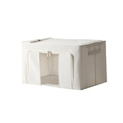 日式铁架折叠收纳箱纯色衣柜衣服被子整理箱储物箱子大容量百纳箱
