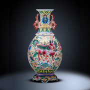 景德镇瓷器小花瓶陶瓷复古珐琅彩仿古中式家居客厅插花装饰品摆件