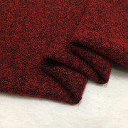 欧美高端红黑色羊毛立体圈圈呢布料秋冬厚进口大衣连衣裙服装面料