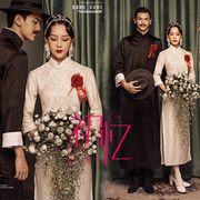 2022影楼主题婚纱情侣写真拍照旧上海民国风海报旗袍长衫套装