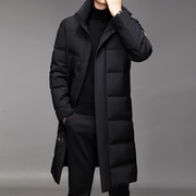 冬装式羽绒服，男韩版时尚长款立领拉链保暖开衫，羽绒外套上衣