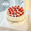 米帝欧网红冬天第一个草莓雪人蛋糕水果动物奶油生日北京同城配送
