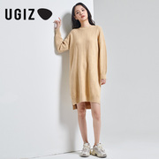 UGIZ春秋季韩版女装打底套头毛衫中长款针织连衣裙女UCLD910