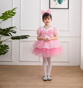 六一儿童演出服装公主蓬蓬纱裙幼儿园男女童大合唱舞蹈表演背带裤